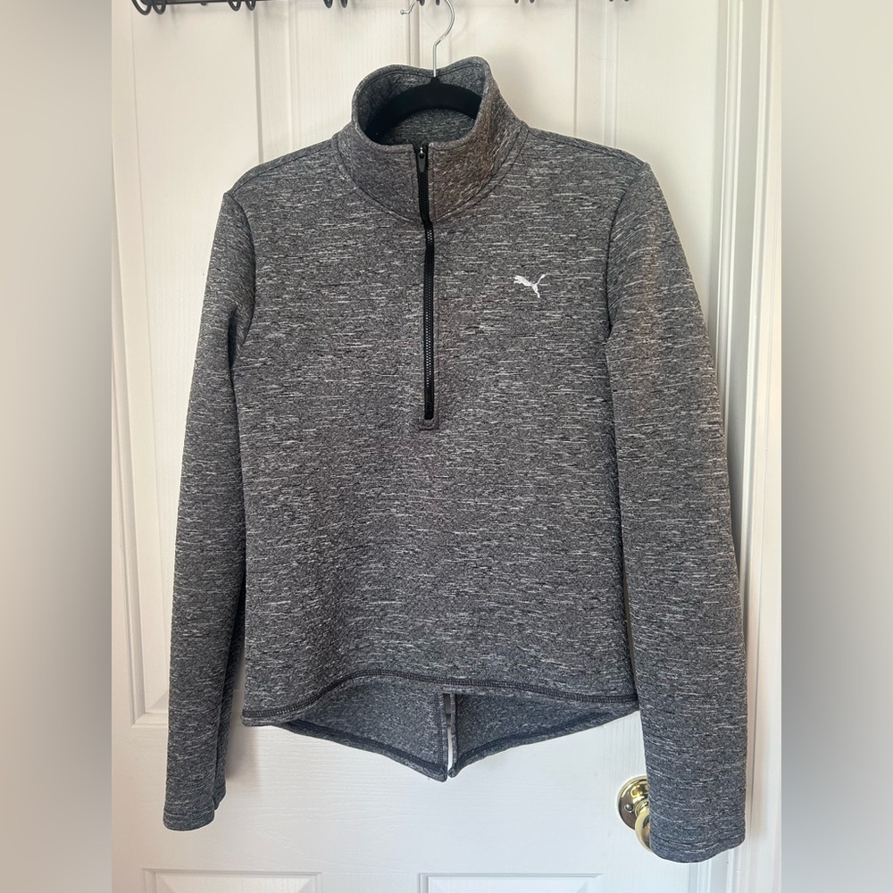 Puma Women's Gray Quarter-Zip Pullover Warm Cell Technology Size Medium